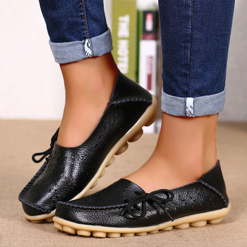 Genuine Leather Women Flats Fashion Tenis Designer Shoes Moccasins Flat Shoes Slip On Women Shoe Oxford Shoes Woman Plus Size