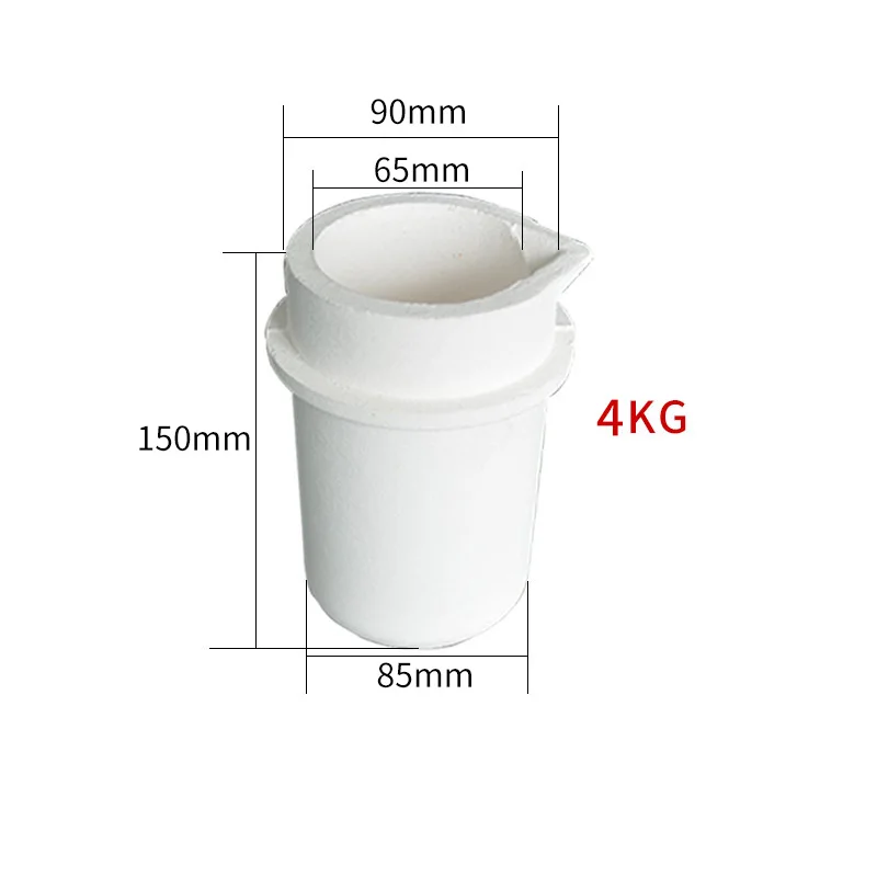 1-4KG High Purity Ceramic Melting Crucible Cup for Gold Silver Brass Platinum Smelting Refining Tool