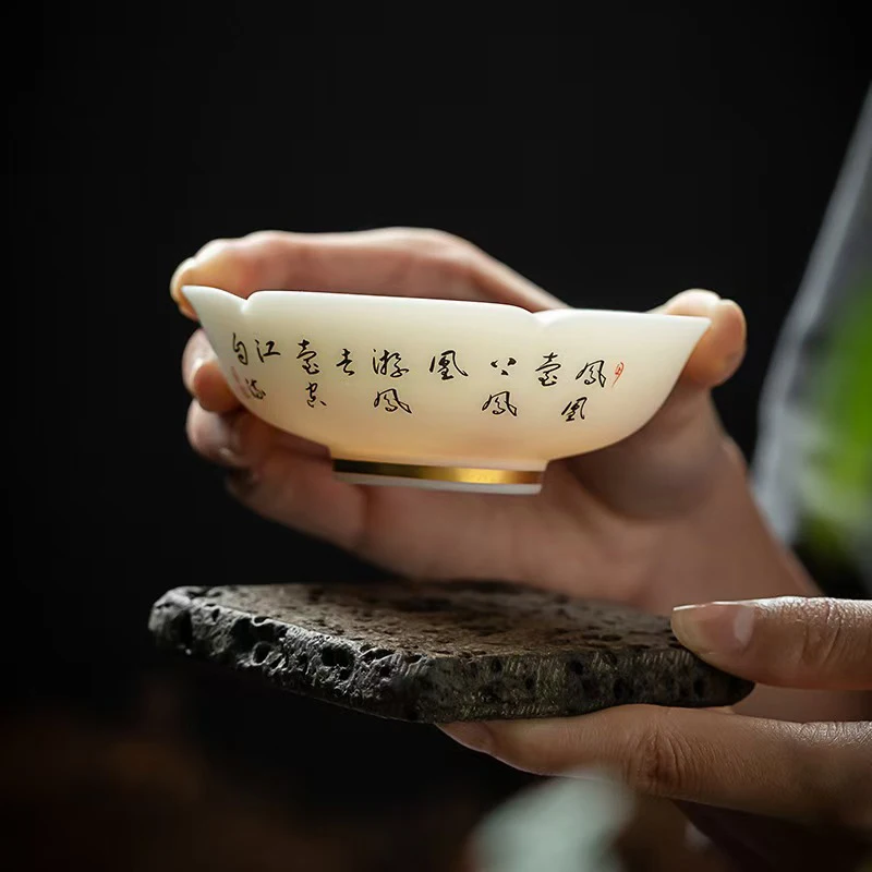 Beautiful Porcelain aesthetic handmade cup accessories teware Peking Opera Phoenix Loong For Puer kung fu white red tea