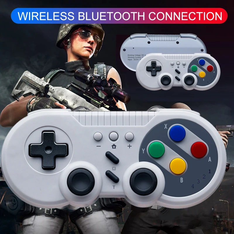 8bitdo SN30 Wireless Controller 6-Axis Burst Vibration Turbo Function Joystick for Switch Steam Windows Android iOS