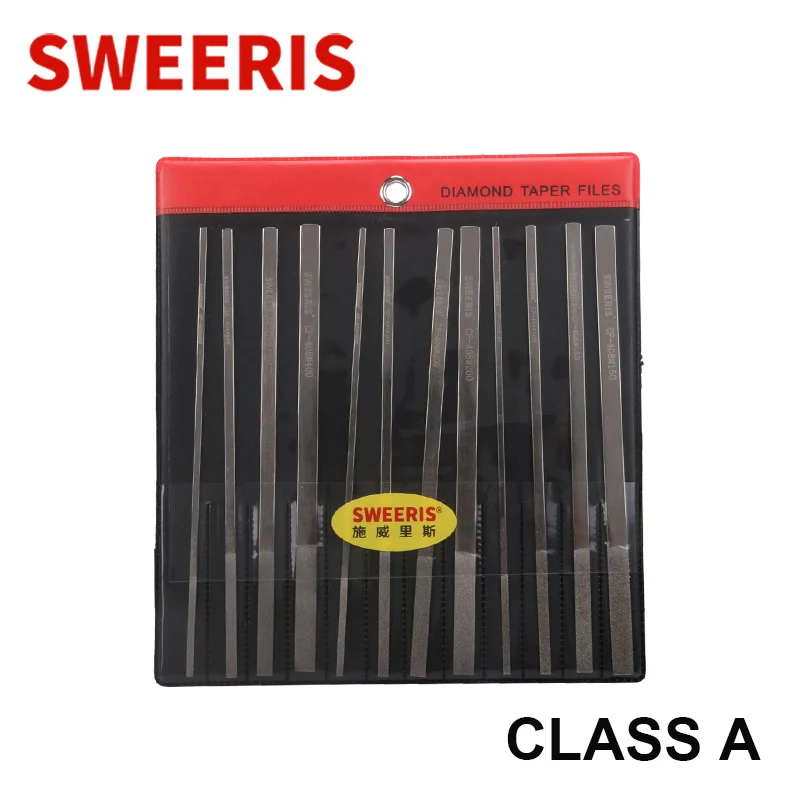 SWEERIS Diamond Flat Hand Files Diamond Files for Metal Stone Carving Craft Plating diamond File Set Hand Tools CF400