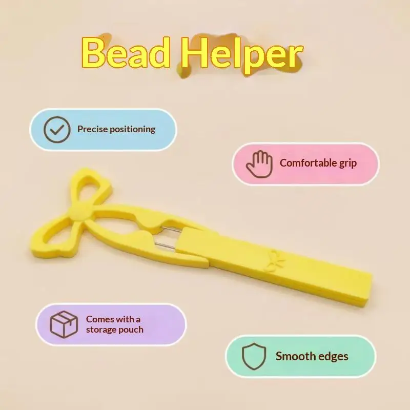 -Double Needle Perler Bead Tweezer Multifunctional Easy Grip Tool for Handmade DIY Craft Clay Bead Stringing Work