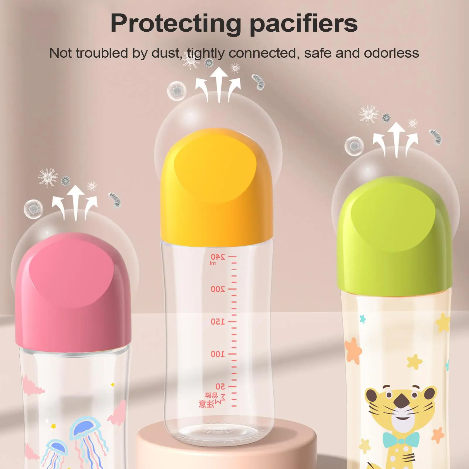 哺乳瓶の蓋哺乳瓶キャップ 3 ピース交換部品便利な給餌アクセサリー子供のためのミルク液体ジュース