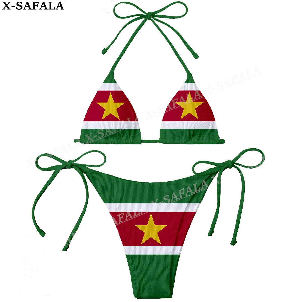 

Suriname Country Flag 3D Print Women Micro Sexy Bikini Bra Set Summer Beachwear Sexy Beach Two Pieces Bathing Suits Swimwear