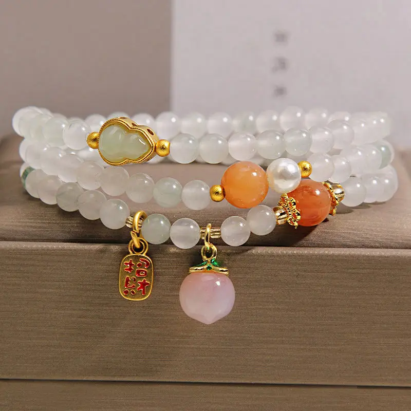 

Purely handmade - new Chinese Tianshan Cui multi-layer bracelet light luxury