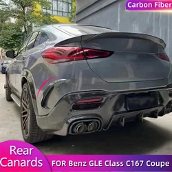 Car Rear Bumper Canards Spiltters for Mercedes Benz GLE Class C167 Coupe GLE450 GLE53 GLE63 AMG 2020UP Side Scoop Carbon Fiber