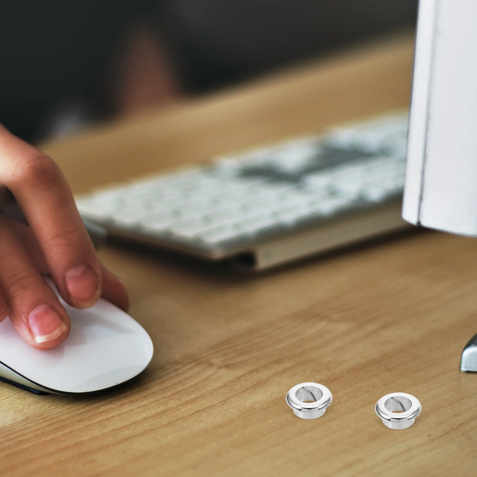 2 قطعة ثقب سلك المكتب يغطي حلقات كابل قوية للمنزل مكتب عمل منظم الكابلات ثقب السلك يغطي الحلقات الحبل