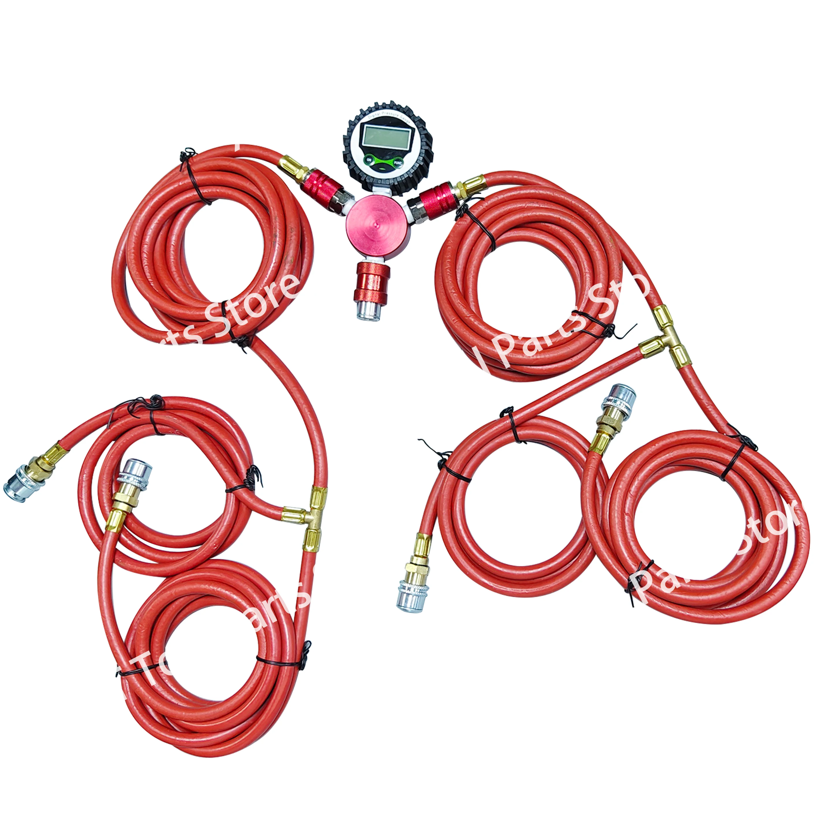 Air manifolds with digital gauge 4 way air hose tire inflation deflation kits