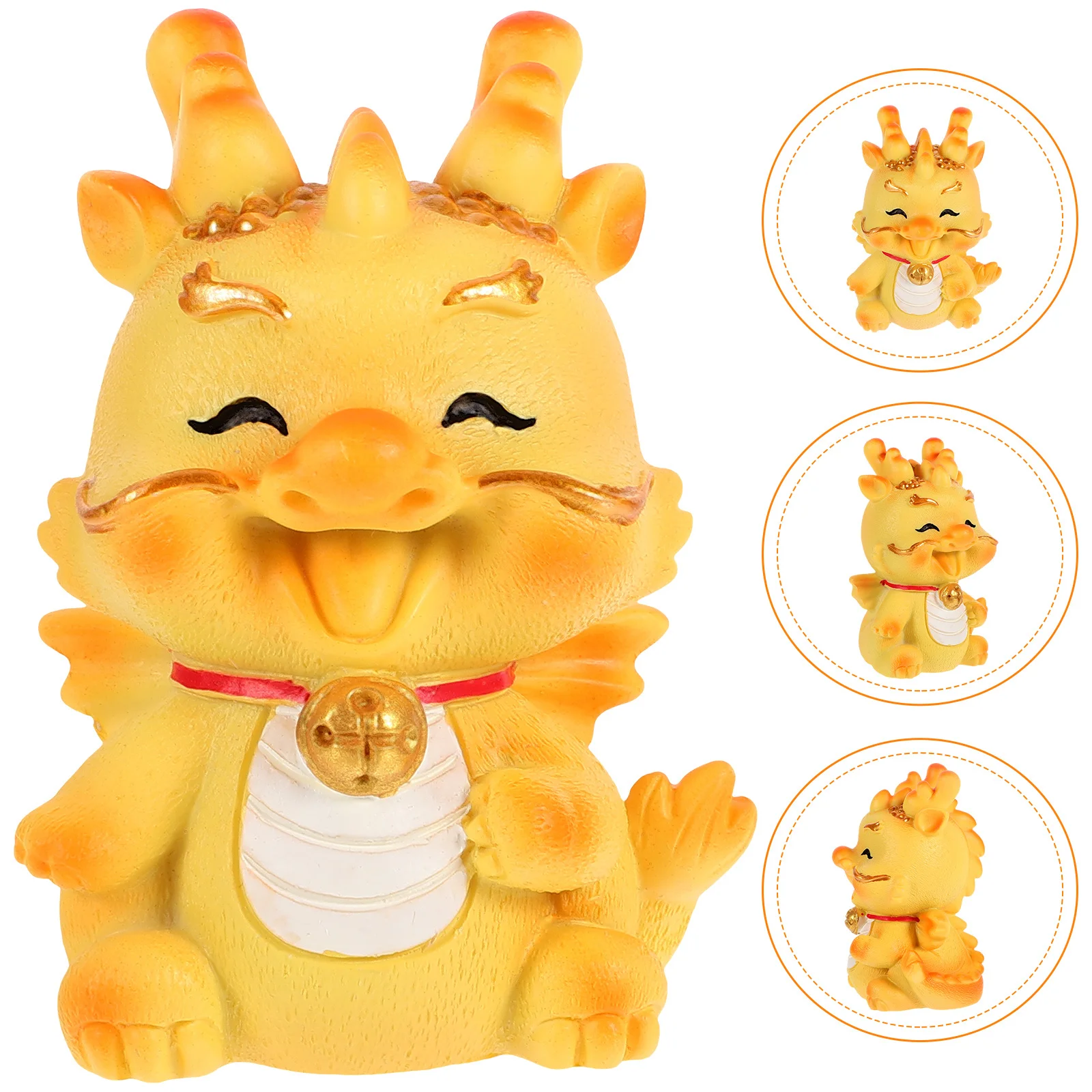 

Resin Dragon Ornament Chinese Zodiac Mascot Exquisite Desktop Decor Long Lasting Fortune Symbol Home Office Use