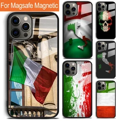 Italy Italia National Flag Phone Case For iPhone 17 Air 16 15 14 12 Pro Max Plus Magsafe Magnetic Wireless Charging Cover