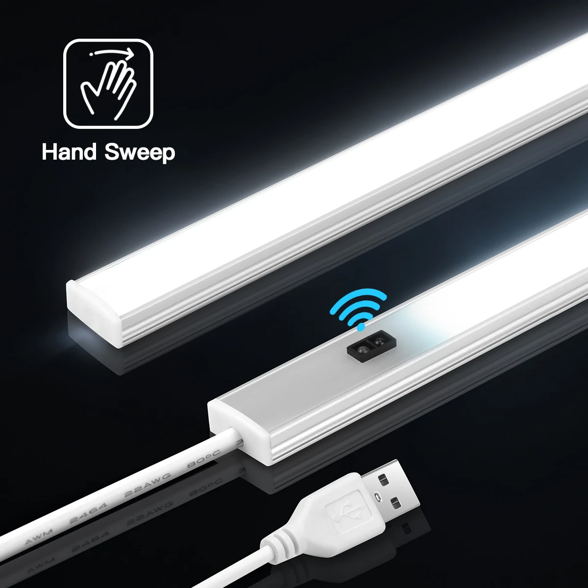 

Under-Unit Light Kitchen LED Cabinet Light Bar Aluminium Bright Light Strip Non-Contact Motion Sensor Lamp For Cupboard Counter
