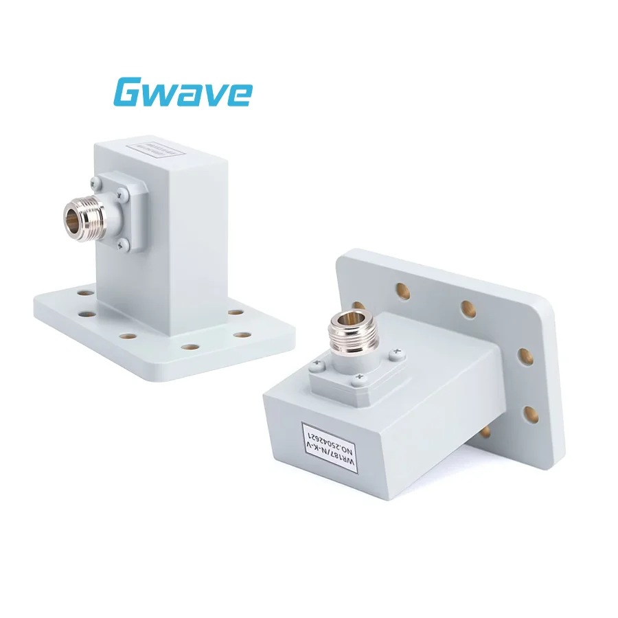 WR-187 to N Female Right Angle Waveguide to Coax Adapters with FDP48 Flange 3.94-5.99GHz Telecom Parts