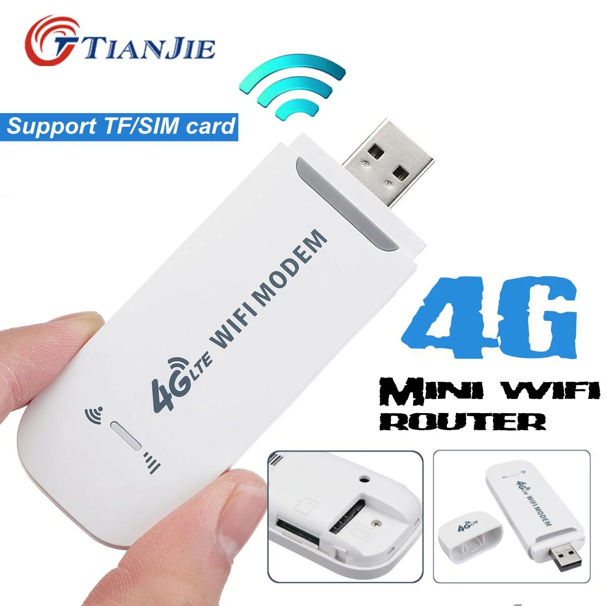 Tianjie 4g Wifi Modem Lte Usb Hotspot Wireless Car Router Cat3 Qualcomm Sim Dongle For Windows Mac Os