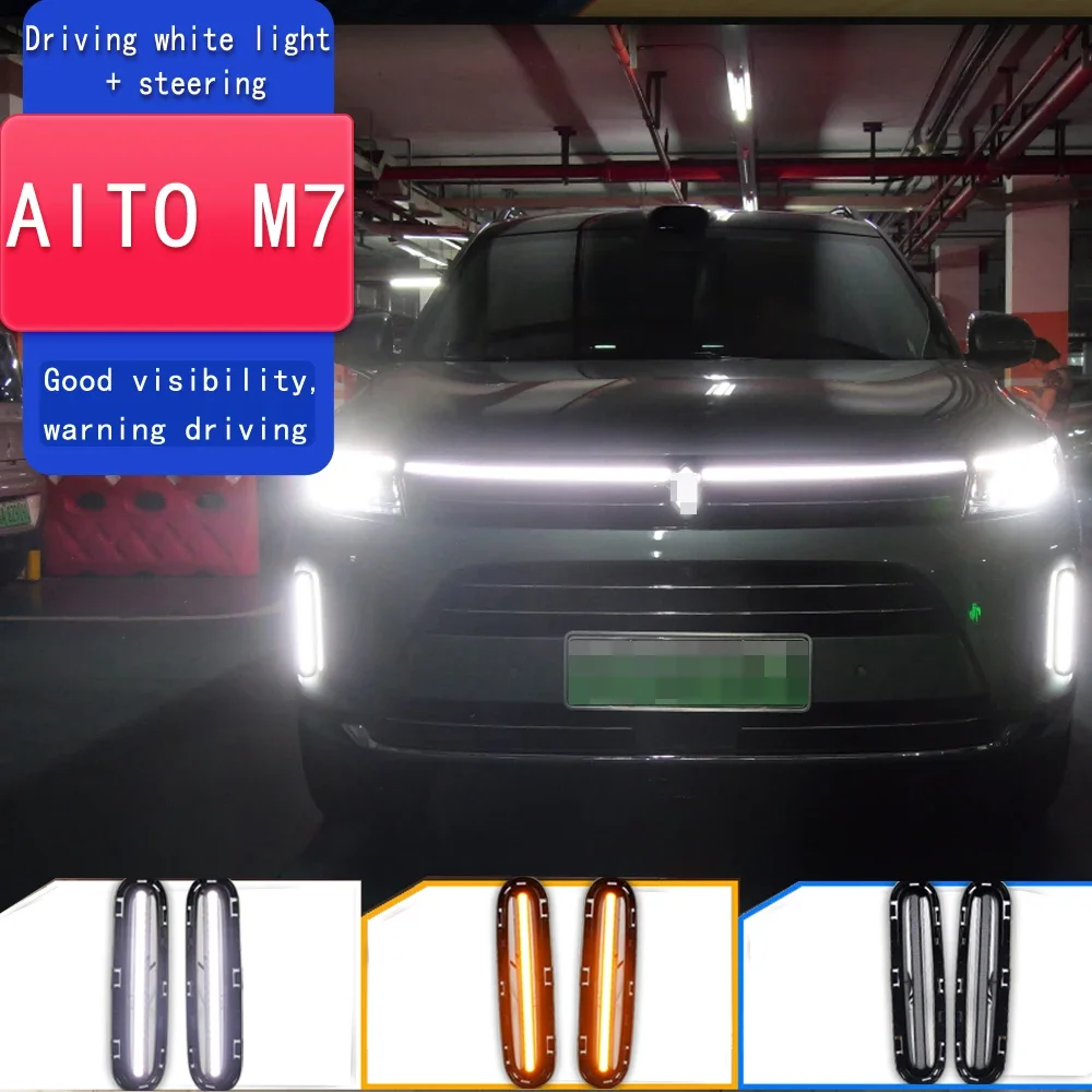 

2PCS Auto LED DRL Daytime Running Light Fog Lamp Turn Signal Light Assembly for AITO M7 2024