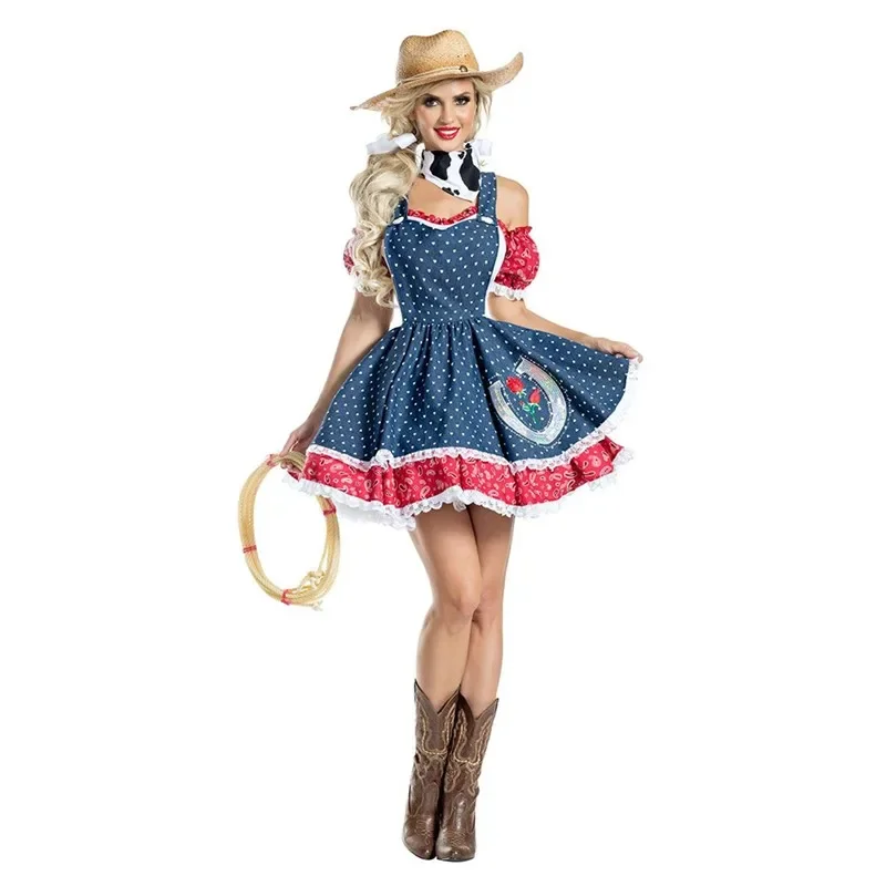 Halloween Adult Cowboy Cosplay Costume Adult Sexy Cowboy Cosplay Costume Masquerade Party Cowgirl Cavalier Fancy Dress