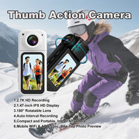 HD Thumb Action Camera 2.7K 1.47 Inch 180 Angle WIFI Recorder Long Battery Life Portable Mini Motorcycle Outdoor Recording