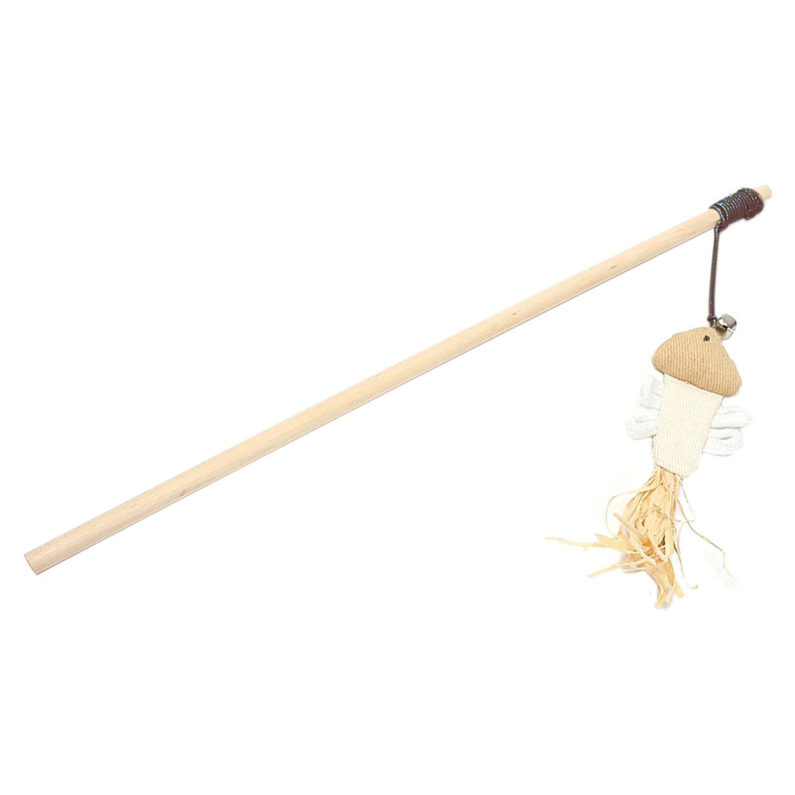 

Cat Teaser Stick with Bell Interactive Fish Design for Kitten Play Exercise Indoor Activity Fun Gripping Storage Healthy Active