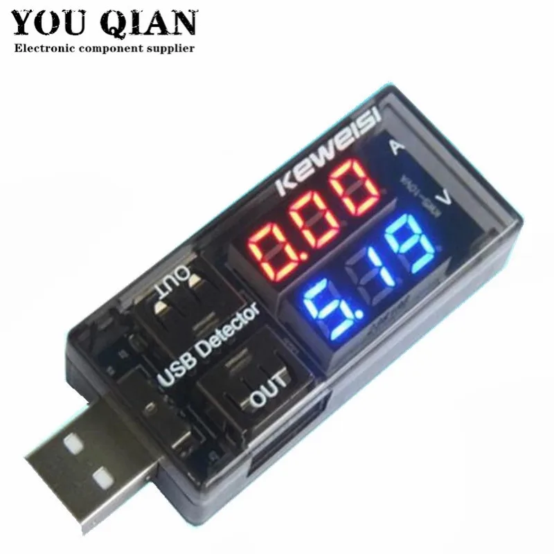 Red+Blue Dual USB Current Voltage Charging Detector Tester Battery Voltmeter Ammeter Charger Doctor