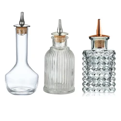 Bitters Bottle - Glass Vintage Bottle, Decorative Bottles with Dash Top, Dasher Bottles for Making Cocktail Great For Bartender