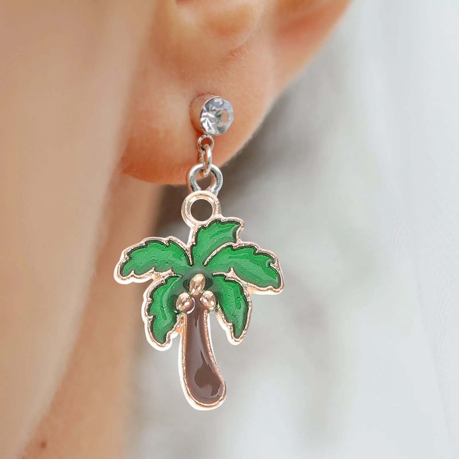 

40 Pcs Tree Enamel Charms Cactus Shaped Jewelry Alloy DIY Pendant Accessories for Necklace Bracelet Making
