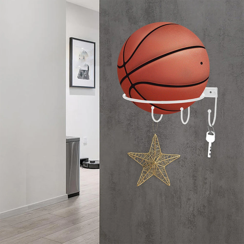 

Wall Mounted Storage Rack Balls Holder Basketball Organizer Display Stand Holders