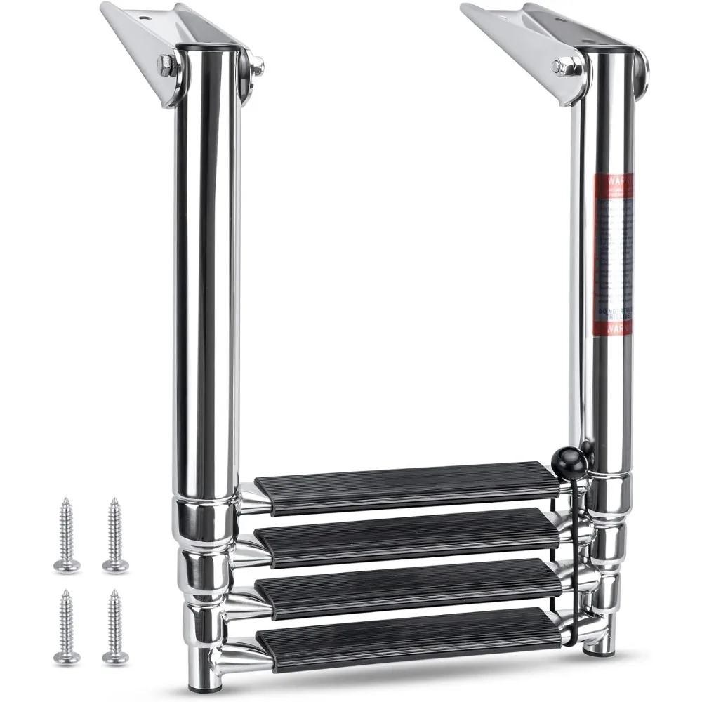 

Heavy Duty Boat Telescopic 4 Step Ladder,Stainless Steel Swim Platform Telescoping Ladder,Extendable Step for Boat Yacht