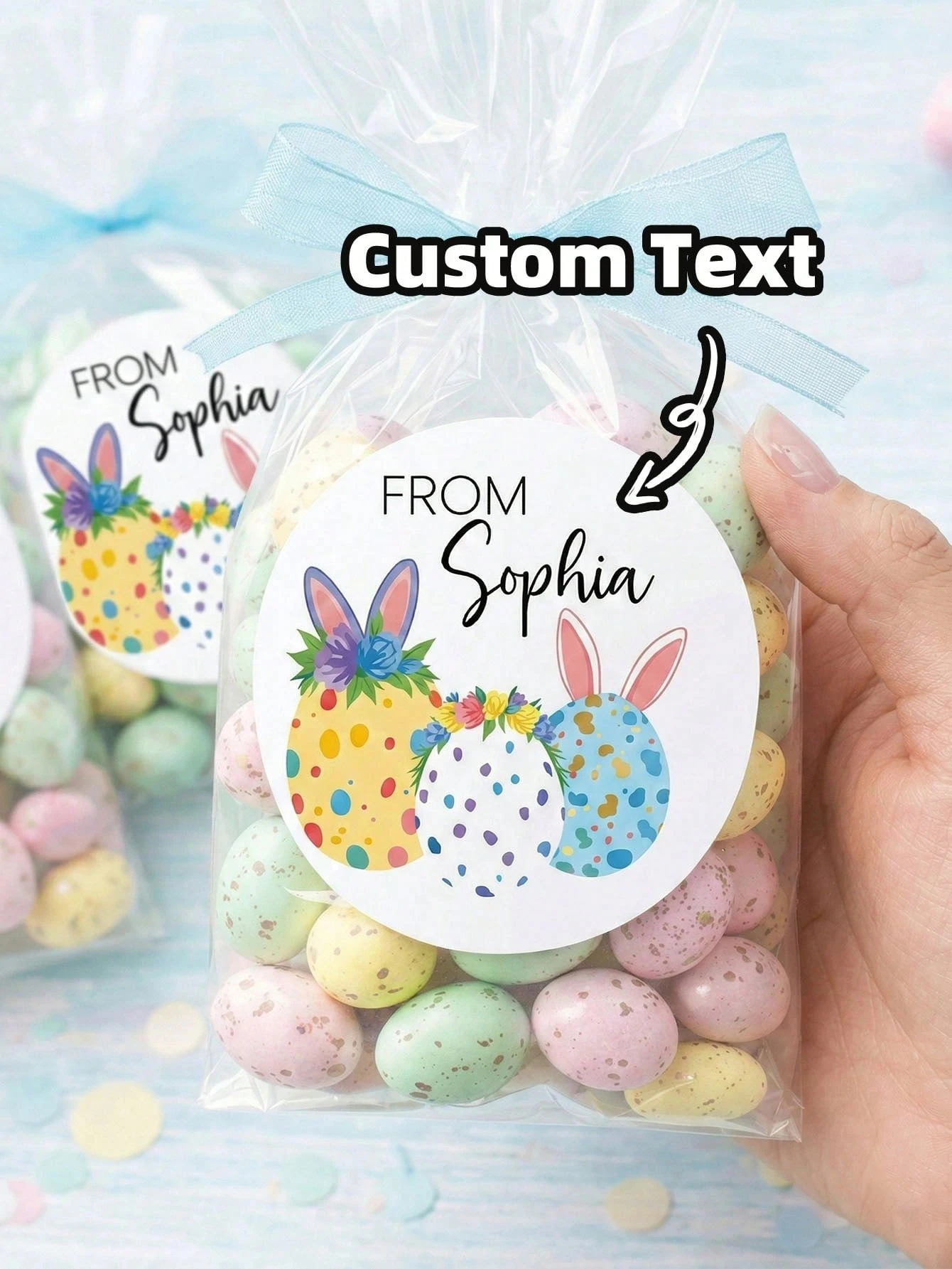 Fröhliche Oster-Aufkleber, personalisierte Oster-Ei-Namensaufkleber, wasserfeste Etiketten für Partydekoration, Geschenkanhänger, Oster-Aktivitäten