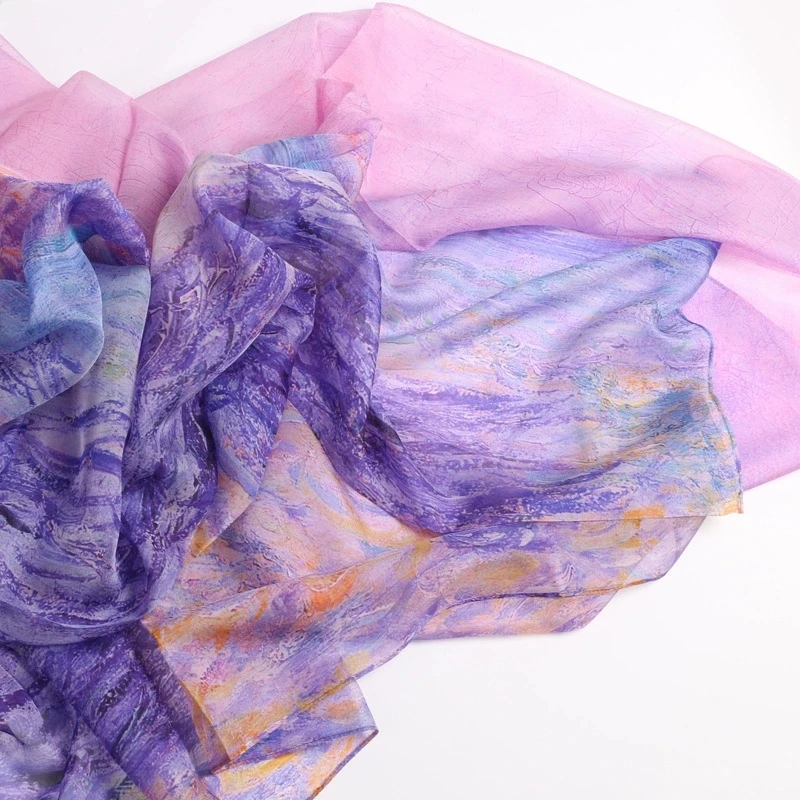 

Высокое качество 100% шелковый шарф шаль хиджаб накидка женский женский длинный стиль весна-лето пляжные шарфы