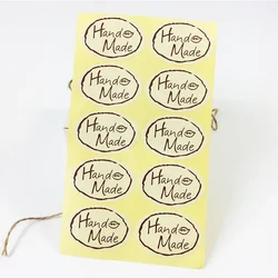 100pcs/pack Oval Grass HandMade Leaf Sealing Sticker For Gift Cake Baking Packaging Making