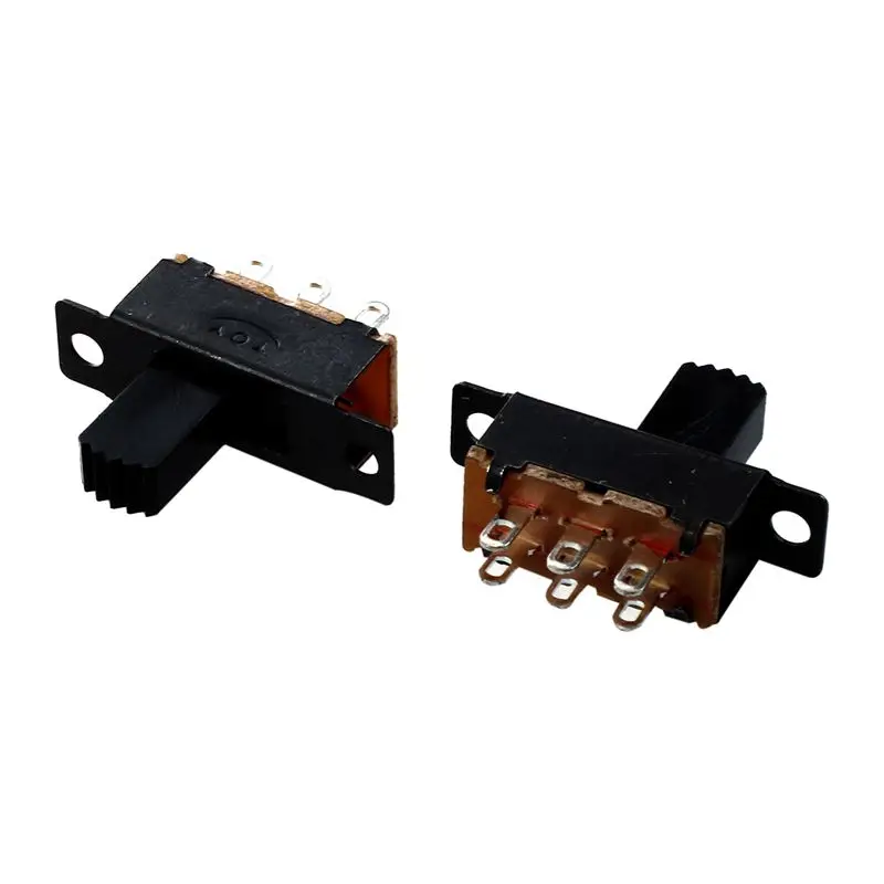 Mini interruptor deslizante DPDT On/On, 10 piezas, 6 pines, 2 posiciones