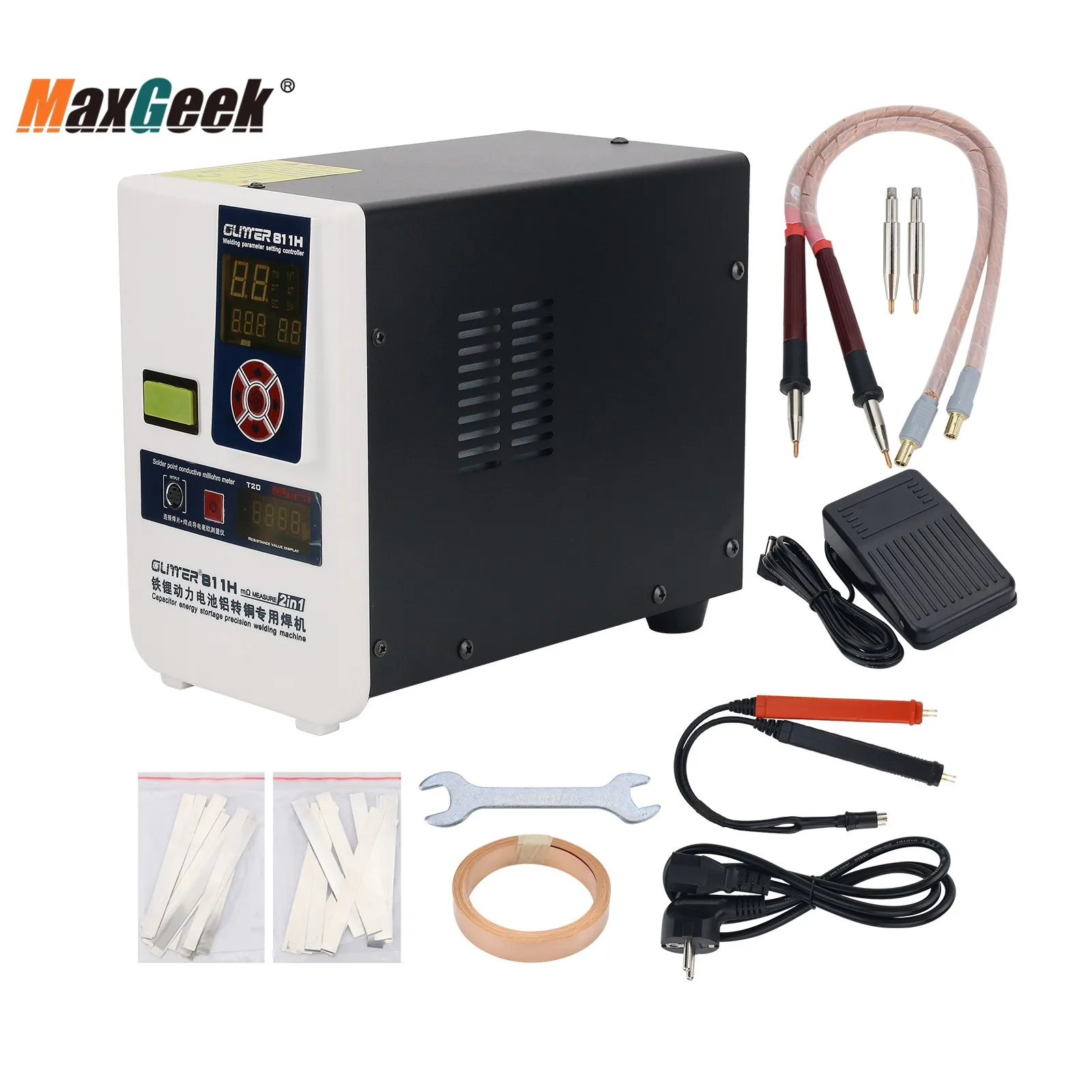 Maxgeek 811H 42KW Industrial Spot Welder Dual Function for Spot Welding Machine and Resistance Measurement