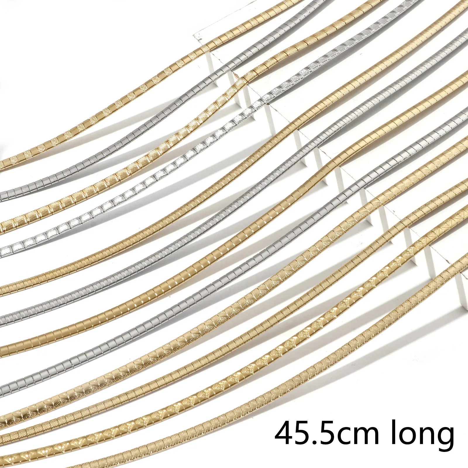 304 Stainless Steel  Chain Collar Neck Ring Necklace For Men Women Punk Hip Hop Necklace Jewelry 45.5cm(17 7/8