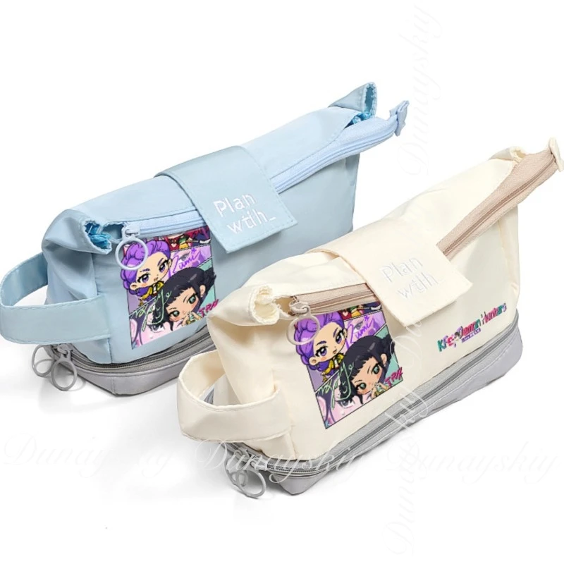 

KPop Demon Hunters Movie Zoey Rumi Mira With The Beige And Light Blue Perimeter Of Pencil Case Two Styles Cosplay Costume Single