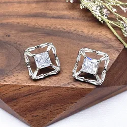 5pcs Square Luxury Crystal Buttons for Sewing Cubic Zirconia Button for Clothing DIY Decorative CZ Buttons Jewelry for Designer