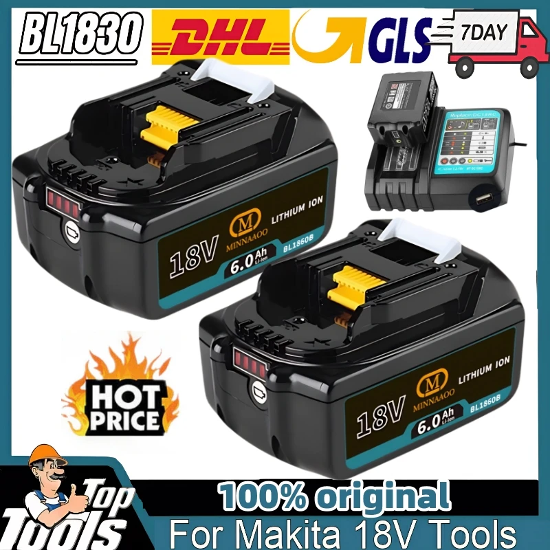 

100% оригинал для аккумулятора Makita 18 В BL1840 BL1830B BL1850B 18 В с быстрой зарядкой Литий-ионная аккумуляторная батарея