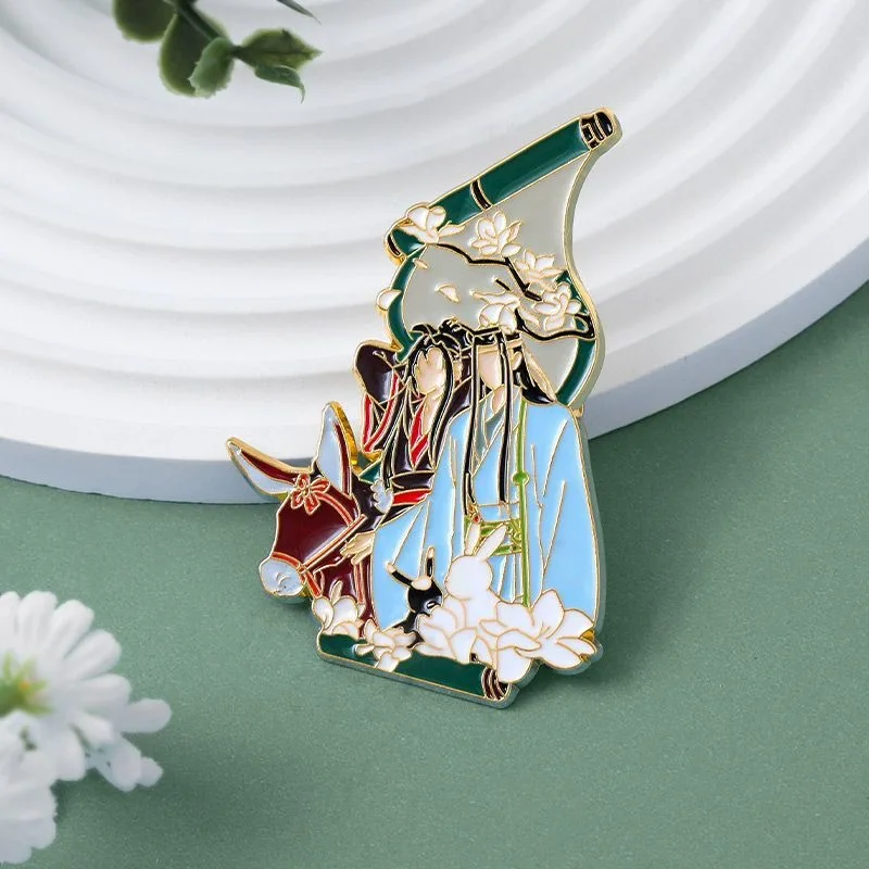 

Периферийный косплей «Мастер демонического пути» goes to Jiaqi series, Wei Wuxian blue, незабудка машина, сторона по бокам, металлический значок