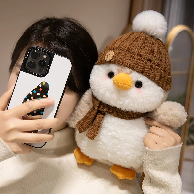 30 ซม.การ์ตูนน่ารัก Penguin Plush ตุ๊กตาสัตว์ตุ๊กตาคุณภาพสูงผ้าพันคอหมวก Penguin Plush ของเล่นตกแต่งบ้านของขวัญหญิง