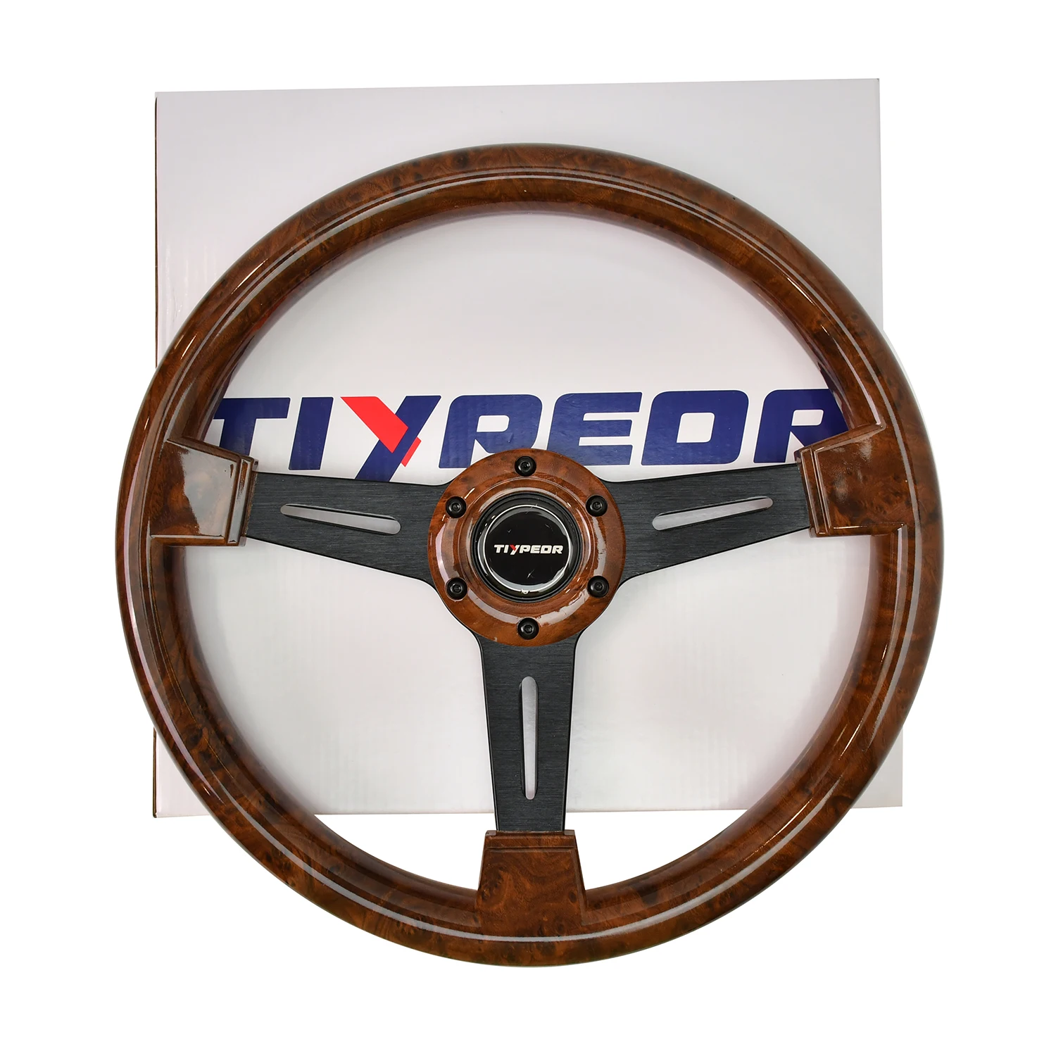 Universal Model Retro ABS Imitation Wood Steering Wheel Flat Bracket 14inch Peach Wood Steering Wheel for Retro  Classic Cars