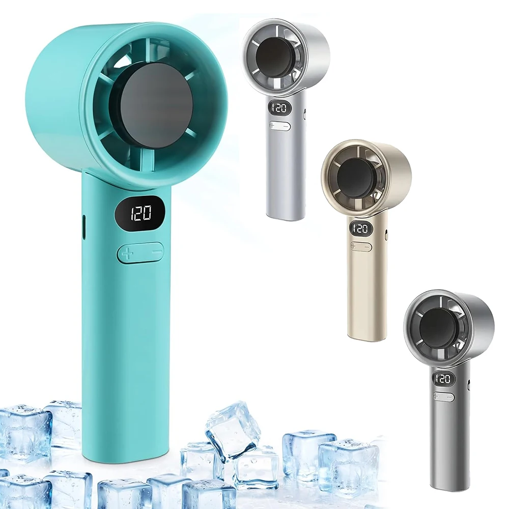 

Portable Handheld Fan Personal Mini Cooler Rechargeable Lightweight Endless Speed Display Cool Down Food Travel Outdoor Event