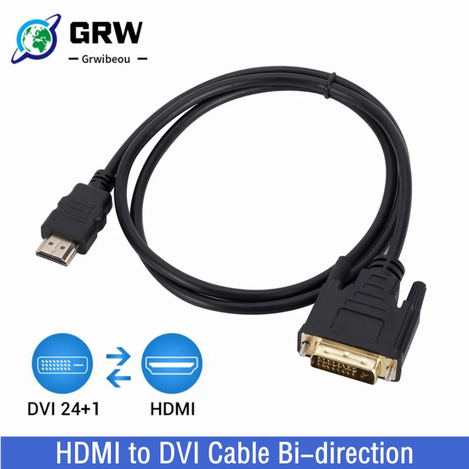 4K HDMI-kompatybilny z Adapter DVI kablem 1080P Bi-direction 24 + 1 DVI DVI-D do HDMI-kompatybilny konwerter dla HDTV skrzynka TV DVD XBOX