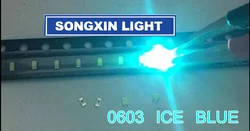 100 pezzi 0603 Ice Blue 1608 Ice Blue Clear Ultra Bright Blue SMD Indicazione LED