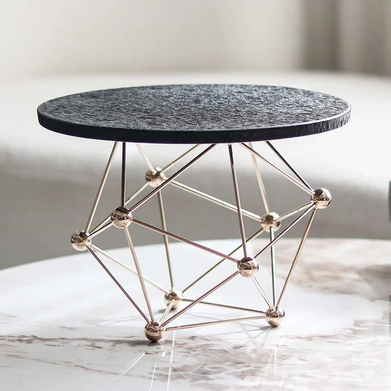 Nordic light luxury art molecular structure fruit plate villa hotel model room sales office decorations