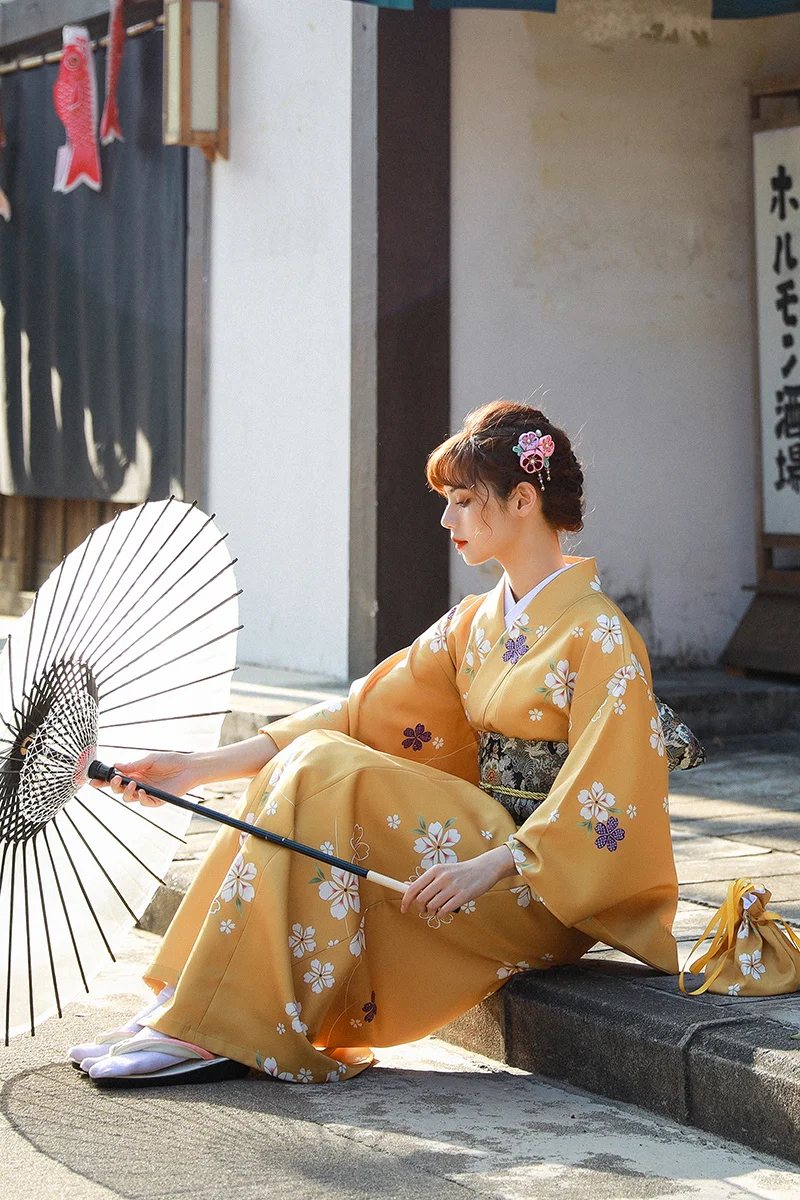 Kimono japonés de estilo Harmony para niña, vestido Formal, bata de baño mejorada, nueva luna