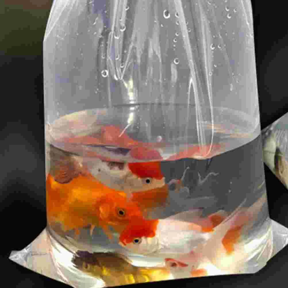 50 PCS LDPE Aquarium Fish Packing Bags Clear Leak proof Storage Transport Bags for Live Fish Odorless Anti Dust for Shipping