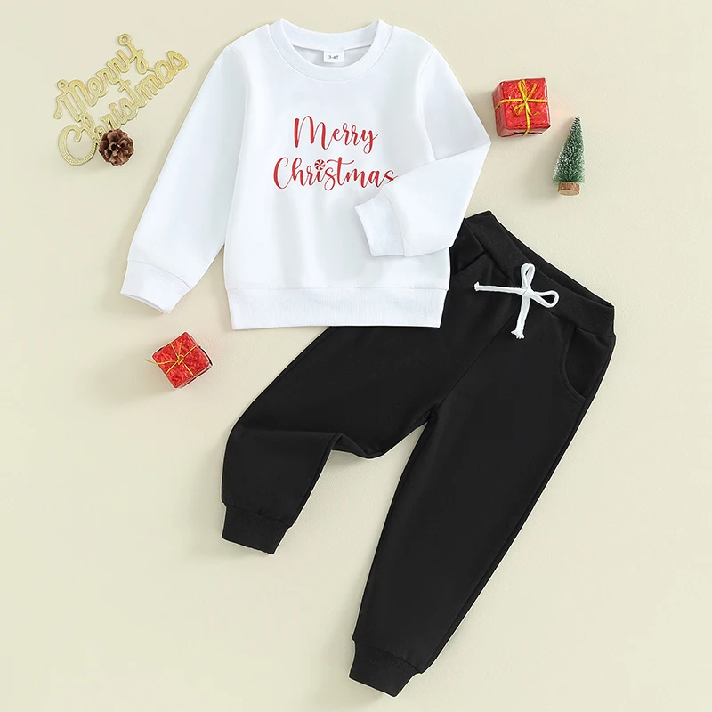 

Kids Outfit 2 Piece Set Infant Boys Girl Letter Print Long Sleeve Sweatshirt and Elastic Pants Children Fall Clothes Streetwear