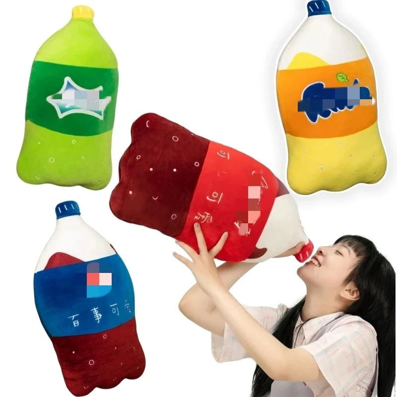 55cm Simulation Carbonated Drink Plush Pillow Funny Soft Stuffed Cartoon Doll Back Cushion Best Gift