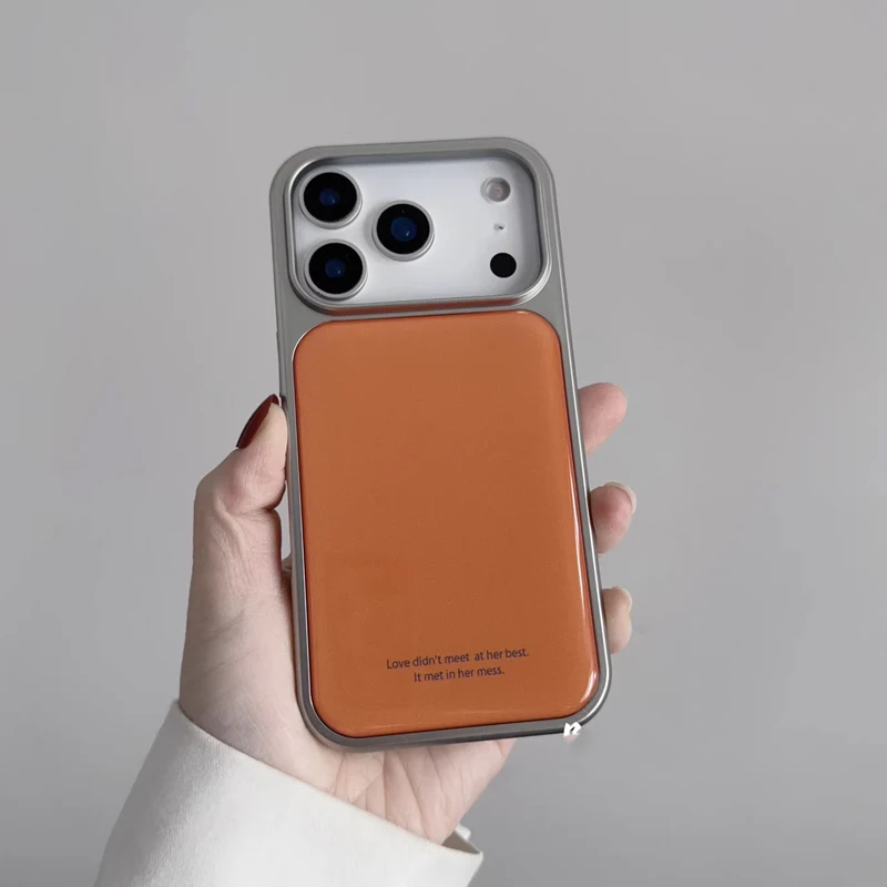 

INS Высококачественный минималистичный оранжевый крутой корейский чехол для телефона из смолы для iPhone 17, Air 16, 15, 14, 13, 12, 11 Pro Max MINI Plus Y2K Cover