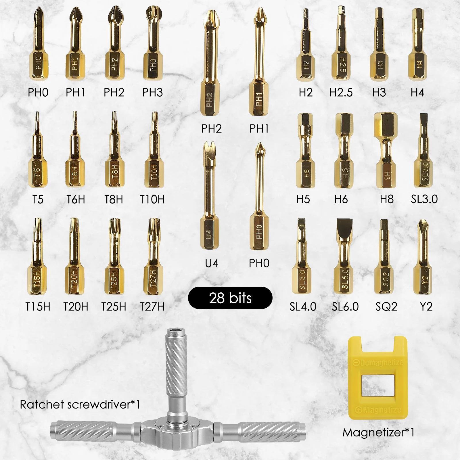 30 IN1 Magnetic Ratchet Screwdriver DIY Screwdriver Switchable Screwdriver Shape to Adapt to Various Home Repairs Screw Driver