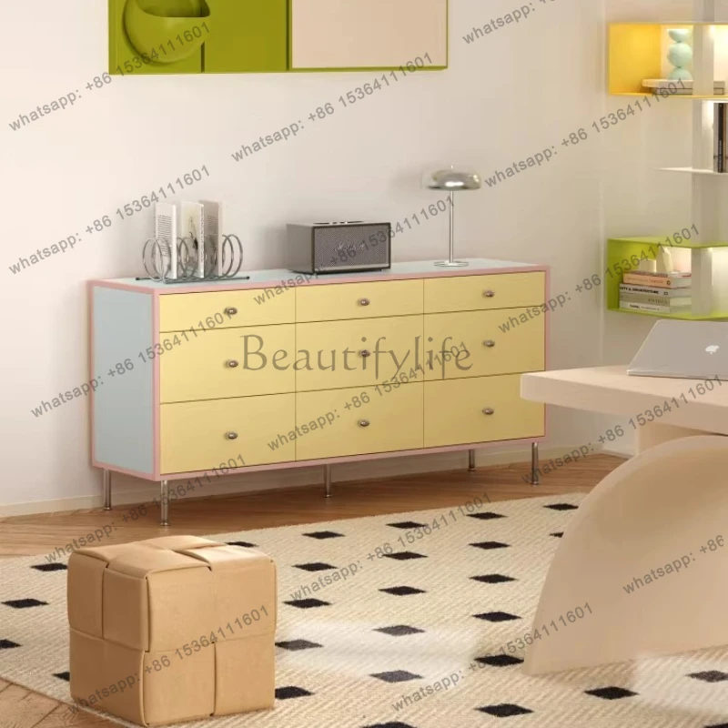 

chest Nordic style color living room storage bedroom locker dopamine can be customized