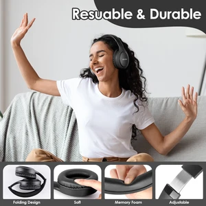 Siindoo JH-919 Headphone Lipat Nirkabel Earphone Stereo Bluetooth Peredam Bising Bass Super dengan Headset Mikrofon untuk Ponsel 10 head phone peredam bising penjualan terbaik - №